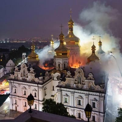 Historic Kyiv monastery damaged, 10 killed in Ukraine