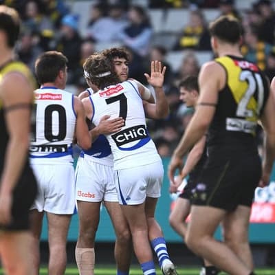Kangaroos hold on for scrappy AFL win over Tigers