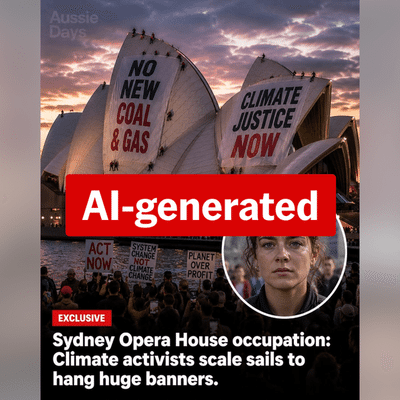 Foreign actor fabricates Opera House climate change protest
