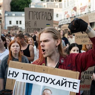 Zelenskiy shakes up posts as Ukrainian protesters rally