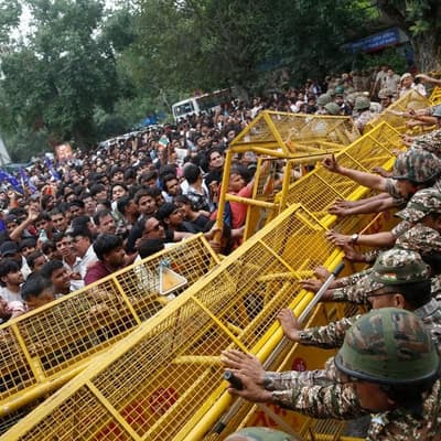 Police in India clash with Cockroach party supporters