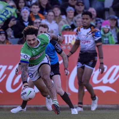 Raiders run riot as Tigers' turmoil deepens in Canberra