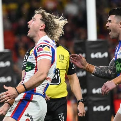 Knights smash Broncos to close in on finals berth