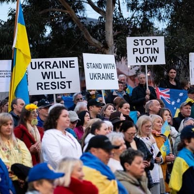 'Stand with Ukraine': war-torn nation's freedom cries
