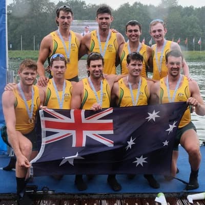 Record-breaking race: Aussies on podium in men's eight