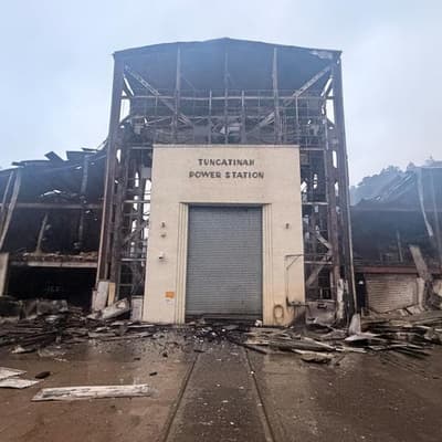 Power supply 'secure' after fire guts hydro station