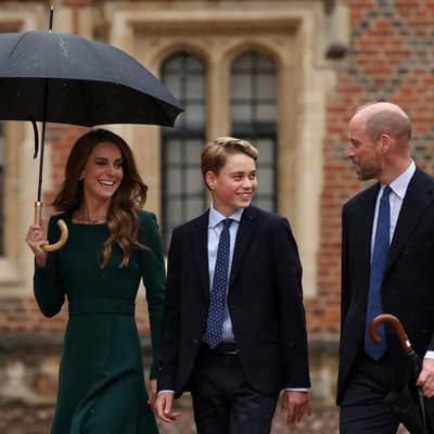 Prince George arrives for first day at Eton College