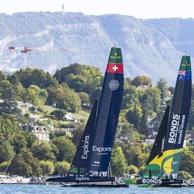 Aussie sailors rise to top on tough day in Switzerland