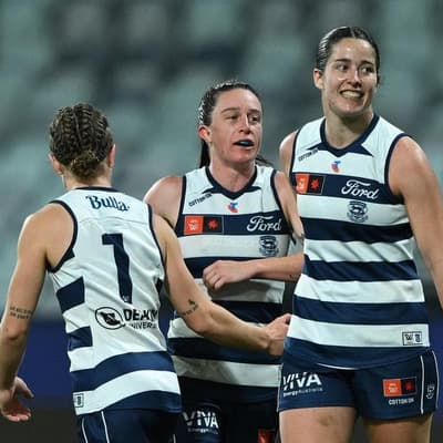Killer Cats pounce on Hawks to go second on AFLW ladder