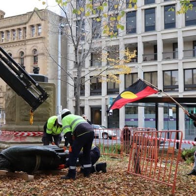Glimpse at toppled colonial statue's reinterpretation