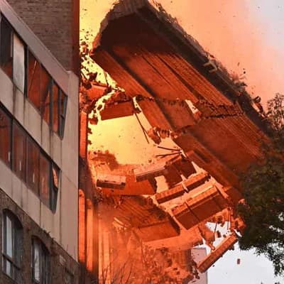 Huge fire that toppled Sydney CBD building contained