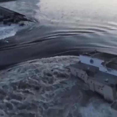 Dam destroyed in Ukraine, flooding war zone