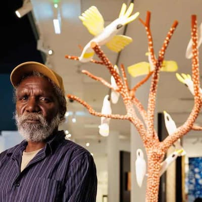 Three metre sculpture carves out top Telstra art award