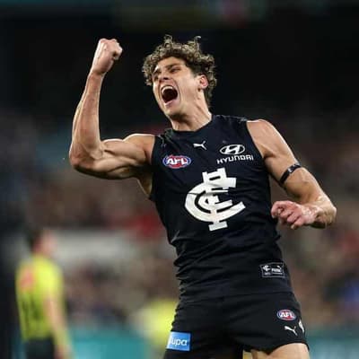 Blues on right side of review in AFL win over Demons