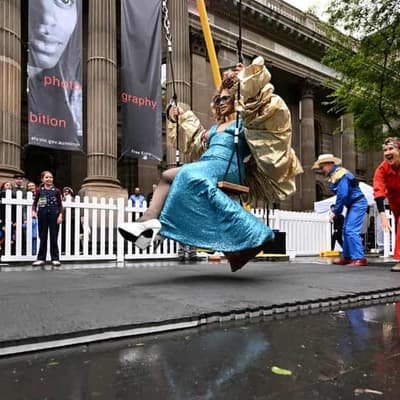Fringe Festival pushes off with giant golden swing