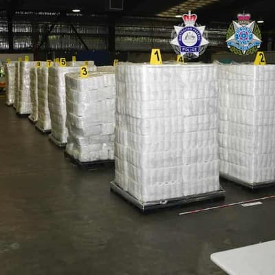Four charged as 660kg of meth found under toilet rolls