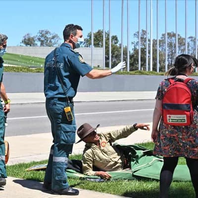 Diplomat on hunger strike taken to hospital