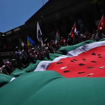 Calls for justice from thousands at pro-Palestine rally