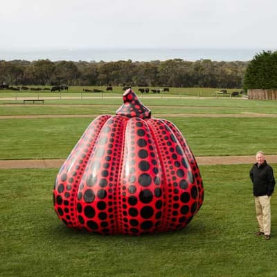 Giant polka dot pumpkin sculpture lands in Australia